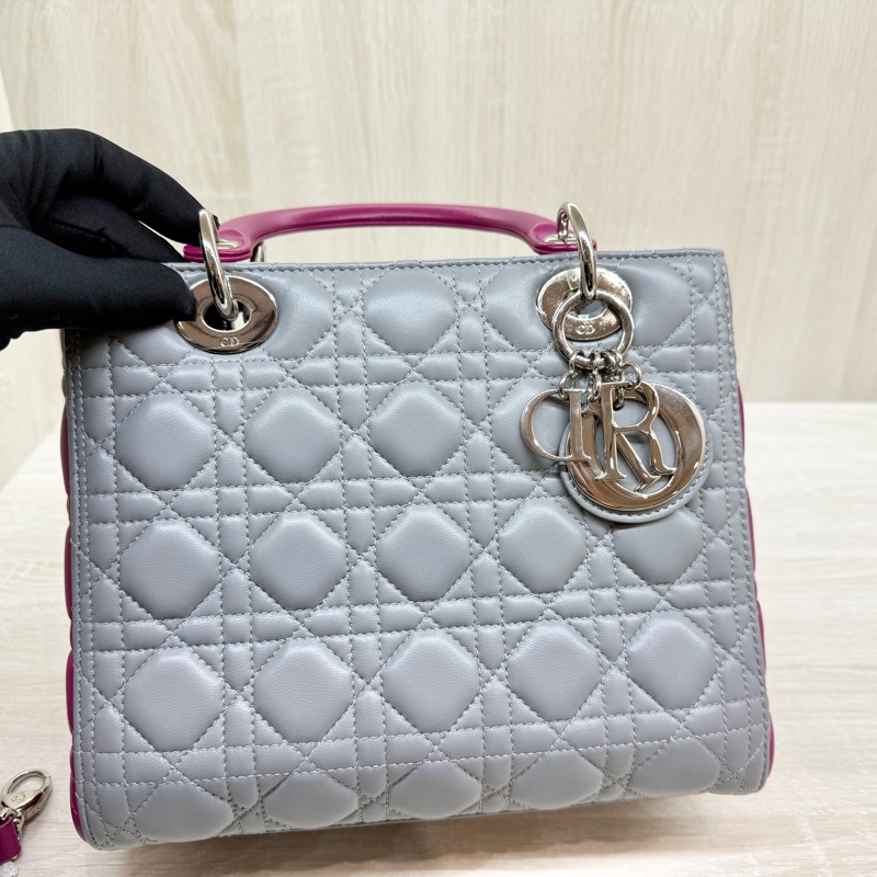 Dior撞色羊皮Lady Dior黛妃包M0550-8