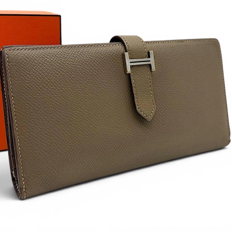 Hermès Bèarn 愛馬仕大象灰長夾-0