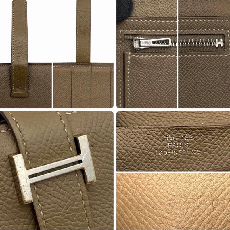 Hermès Bèarn 愛馬仕大象灰長夾-9