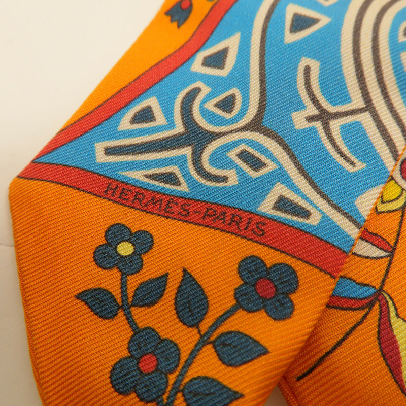 HERMES 絲質Twilly絲巾-4