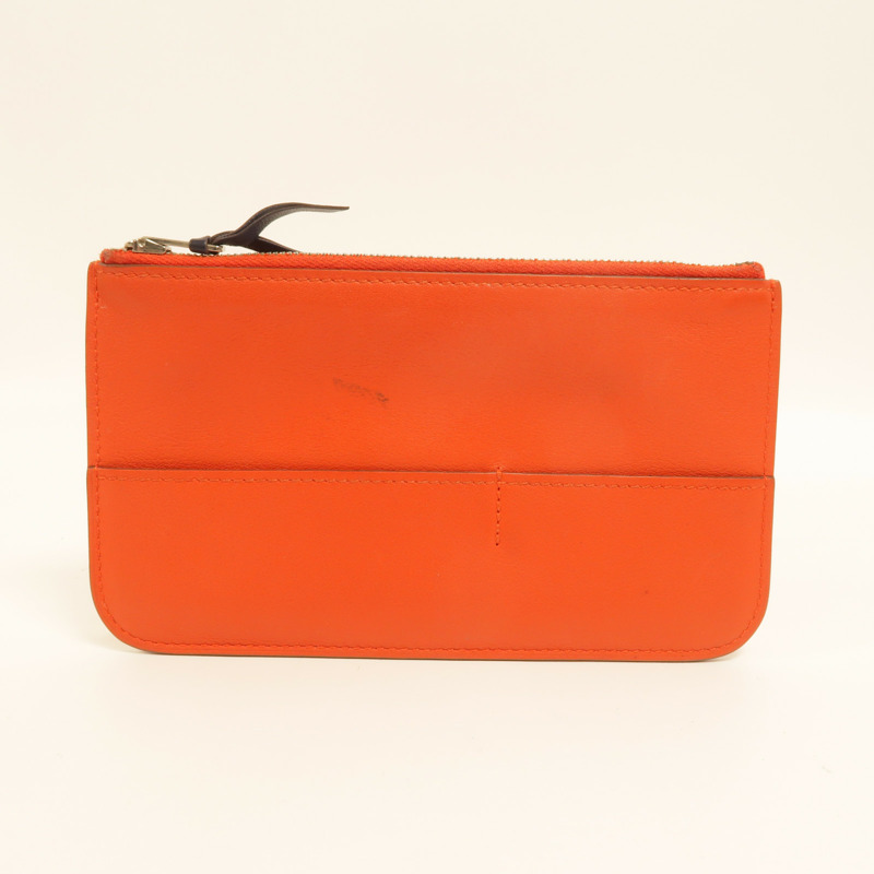 HERMES Swift皮革Dogon GM長錢包Bleu Marine/Feu-16