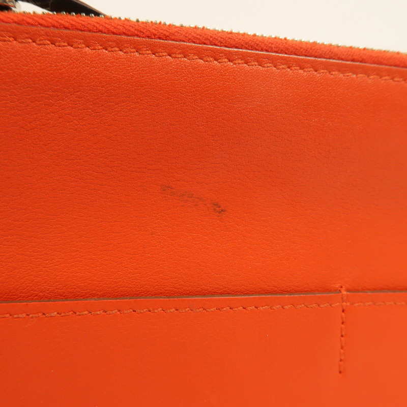 HERMES Swift皮革Dogon GM長錢包Bleu Marine/Feu-17