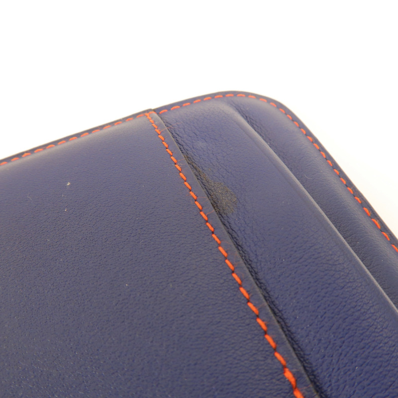 HERMES Swift皮革Dogon GM長錢包Bleu Marine/Feu-21