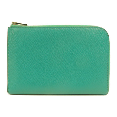 HERMES Epsom皮革Remix Duo Chimeres Wallet長錢包Bleu Paon