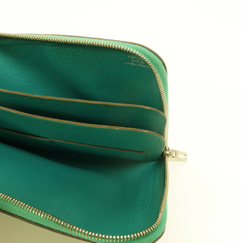 HERMES Epsom皮革Remix Duo Chimeres Wallet長錢包Bleu Paon-6