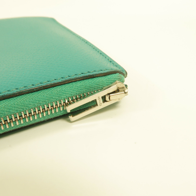 HERMES Epsom皮革Remix Duo Chimeres Wallet長錢包Bleu Paon-9