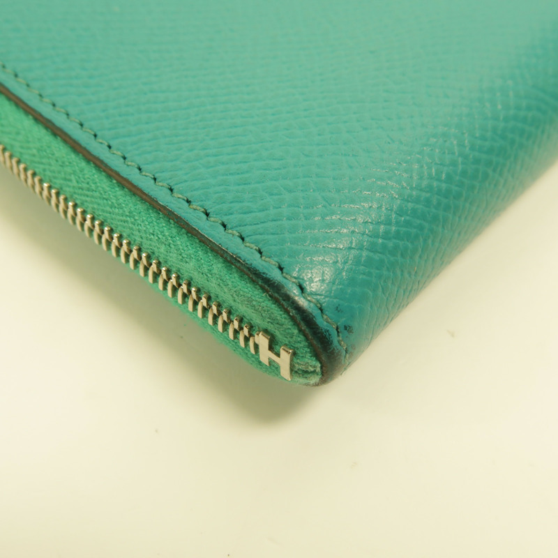 HERMES Epsom皮革Remix Duo Chimeres Wallet長錢包Bleu Paon-16
