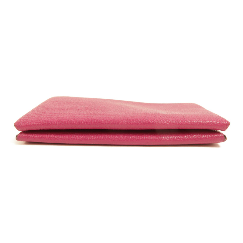 HERMES Chevre皮革Calvi卡片套Rose Pourpre-3