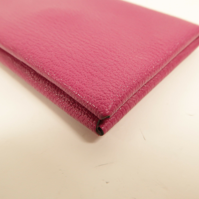 HERMES Chevre皮革Calvi卡片套Rose Pourpre-10
