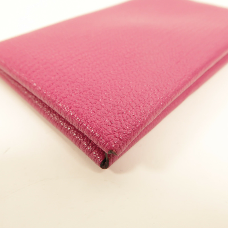 HERMES Chevre皮革Calvi卡片套Rose Pourpre-11