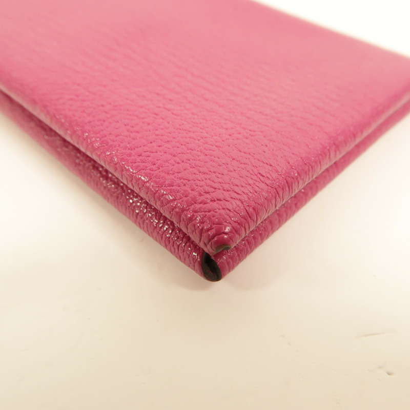 HERMES Chevre皮革Calvi卡片套Rose Pourpre-12