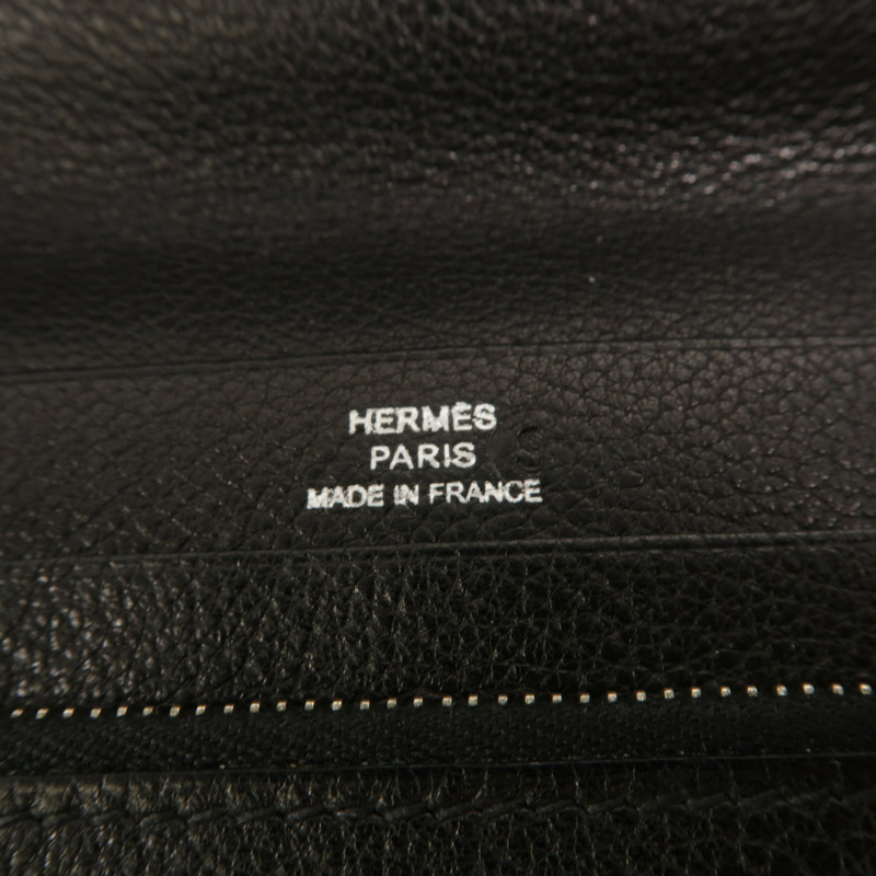 HERMES Evercolor皮革Azap Combined Long Wallet長錢包Noir-7
