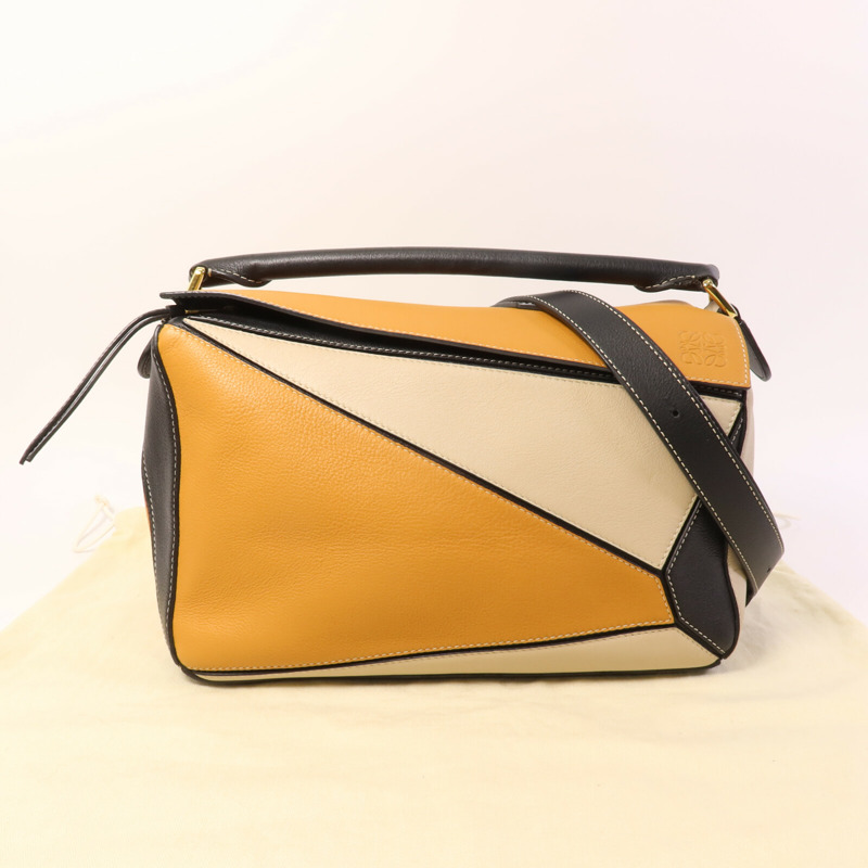LOEWE 牛皮皮革Puzzle Medium手挽肩背兩用袋-8