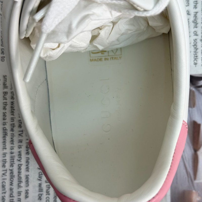 Gucci 女士小白鞋 粉色 36碼 沖孔雙G-7
