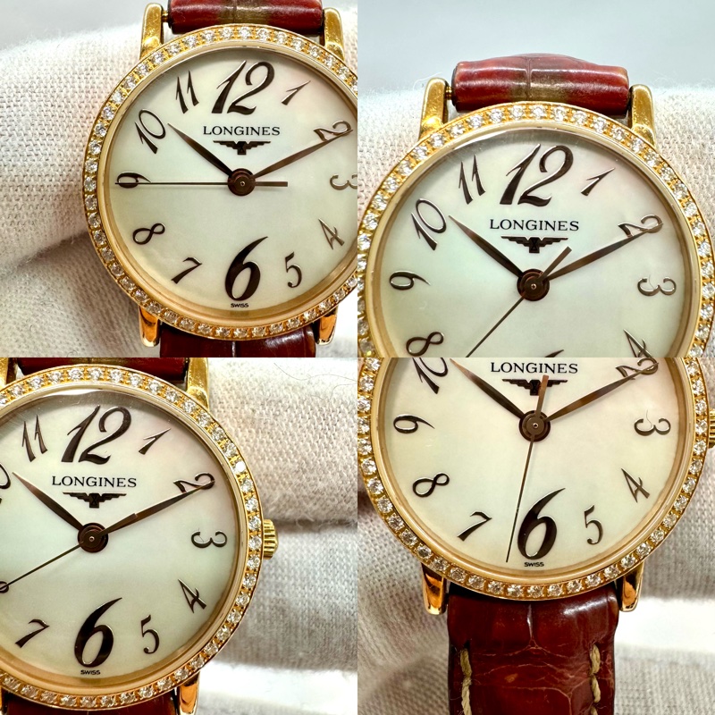 LONGINES 浪琴 Presence 律雅系列 18K黃金鑽石女錶 / 石英錶-4