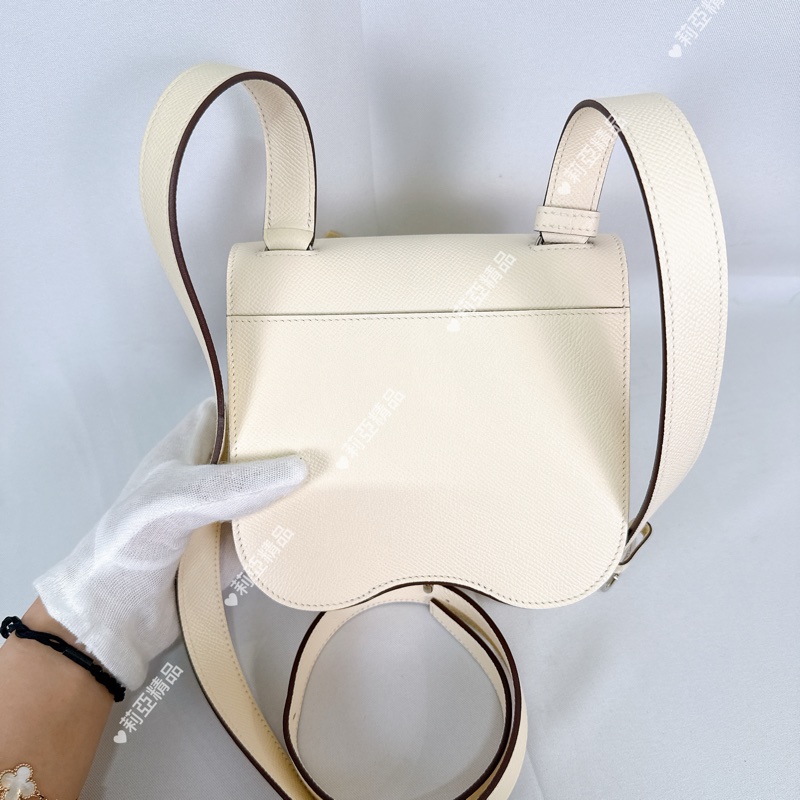 莉亞精品♡ Hermes Della 屁股包 奶油白 二手美包-6
