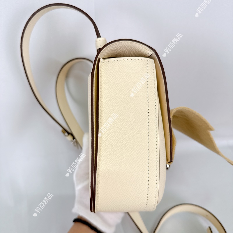 莉亞精品♡ Hermes Della 屁股包 奶油白 二手美包-7