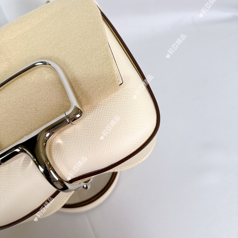 莉亞精品♡ Hermes Della 屁股包 奶油白 二手美包-10