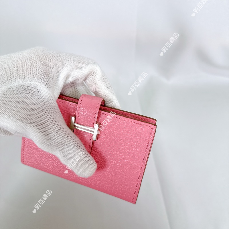 莉亞精品♡ Hermes Bearn 櫻花粉 二手美包-9