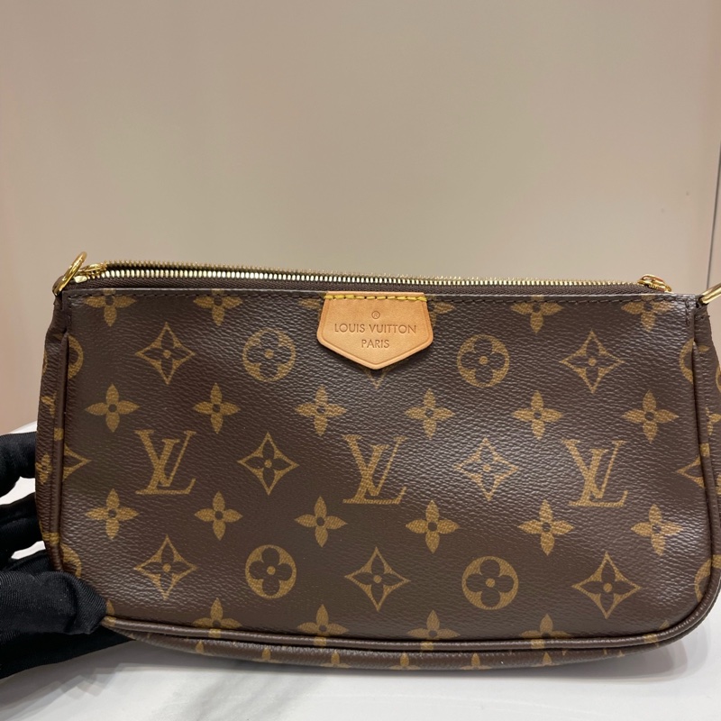 Lv/路易威登 21年芯片款經典老花 綠色肩帶 五合一單肩包-1