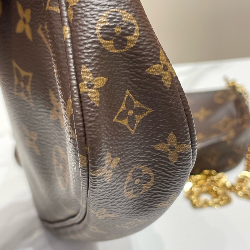 Lv/路易威登 21年芯片款經典老花 綠色肩帶 五合一單肩包-7