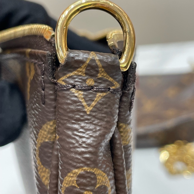 Lv/路易威登 21年芯片款經典老花 綠色肩帶 五合一單肩包-9