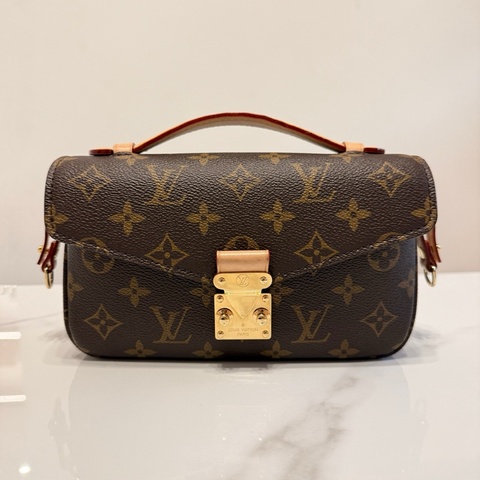 99新 路易威登/Louis Vuitton mini 棕色老花郵差包手提包斜挎包 金扣 24年票 ❤️正品