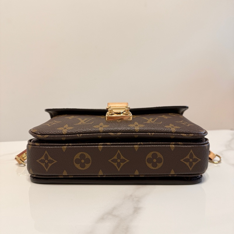 99新 路易威登/Louis Vuitton mini 棕色老花郵差包手提包斜挎包 金扣 24年票 ❤️正品-2