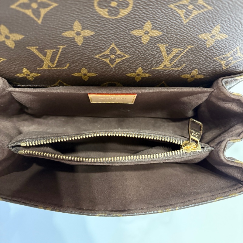 99新 路易威登/Louis Vuitton mini 棕色老花郵差包手提包斜挎包 金扣 24年票 ❤️正品-5