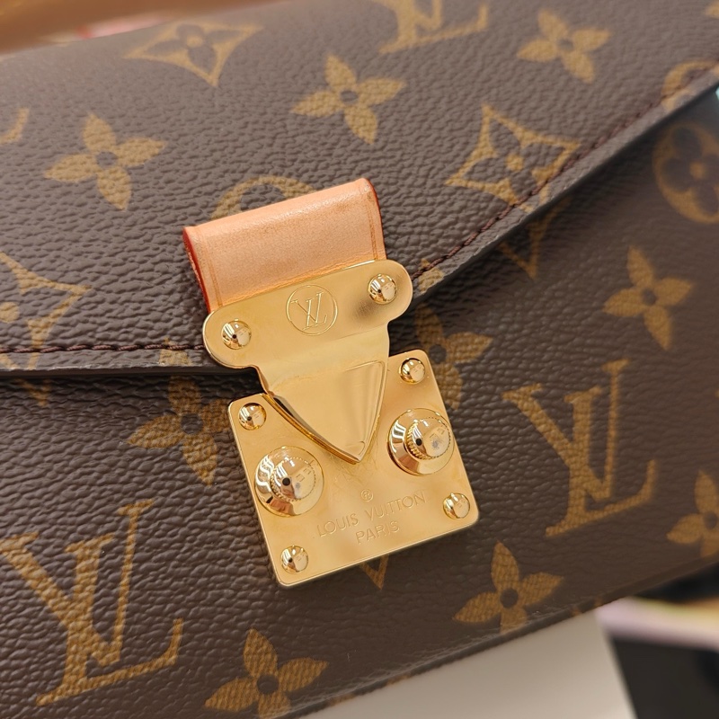 99新 路易威登/Louis Vuitton mini 棕色老花郵差包手提包斜挎包 金扣 24年票 ❤️正品-6