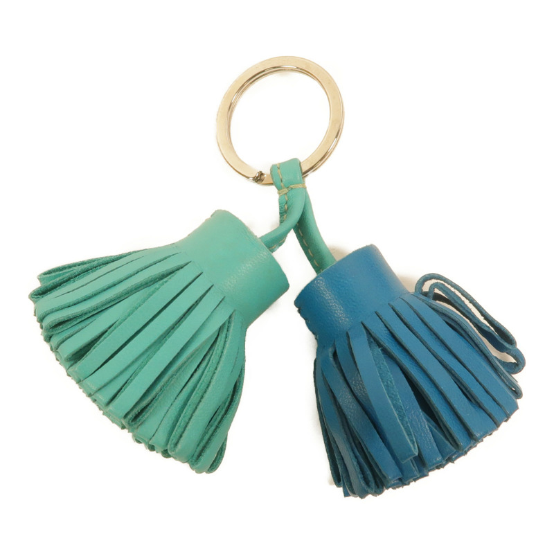 HERMES Milo皮革Carmen Uno-Dos掛飾Bleu lzmir/Lagon-1