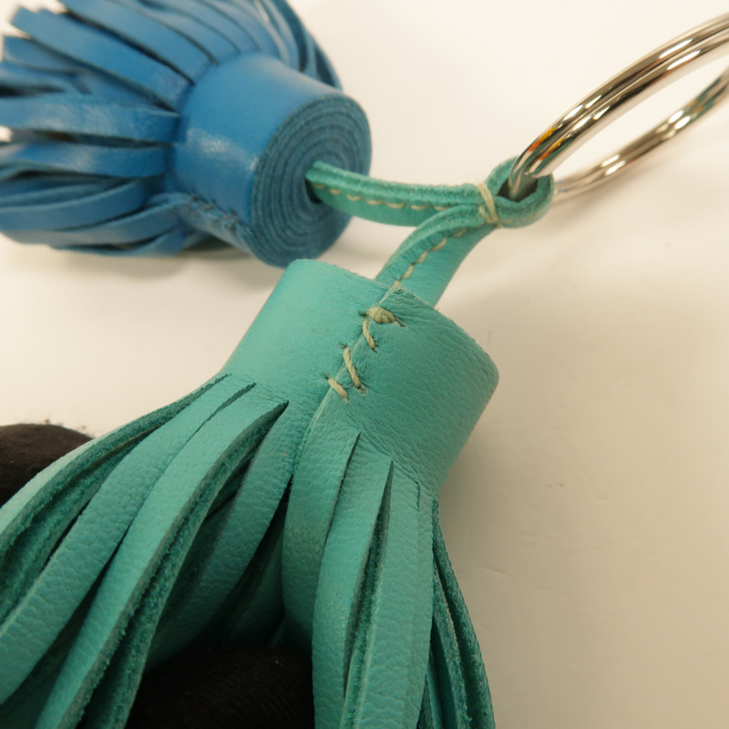 HERMES Milo皮革Carmen Uno-Dos掛飾Bleu lzmir/Lagon-6