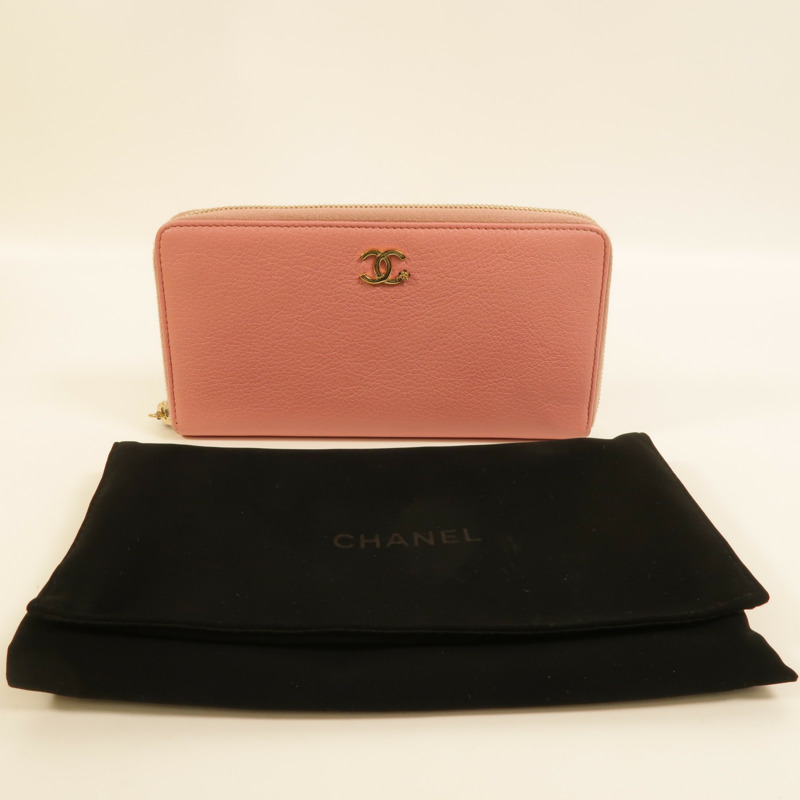CHANEL 牛皮皮革Lucky Flower Zip Wallet長錢包-8