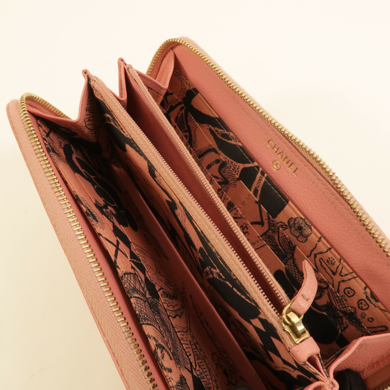 CHANEL 牛皮皮革Lucky Flower Zip Wallet長錢包-15