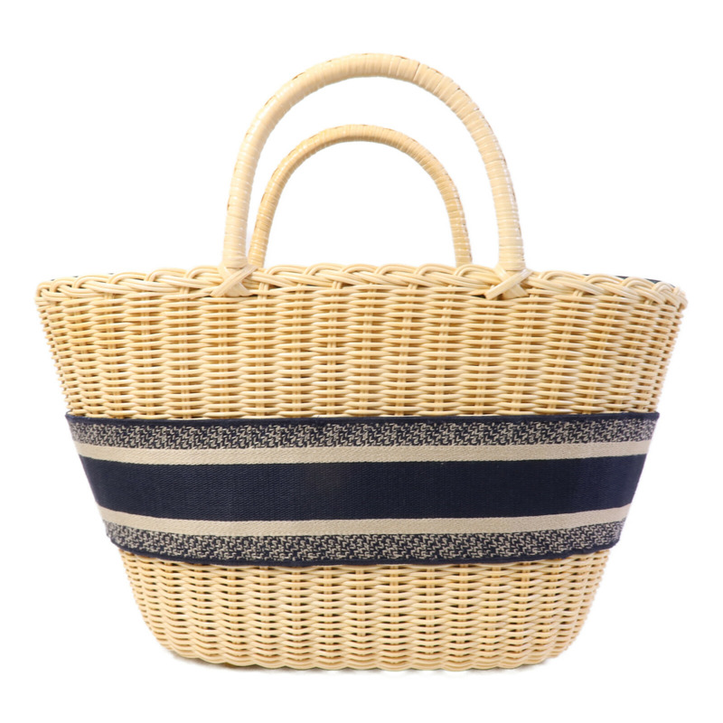 Dior 帆布/藤料Dioriviera Hat Basket手挽肩背兩用袋-1