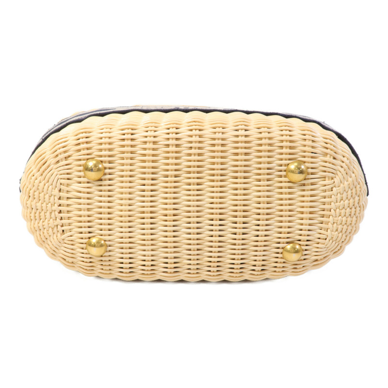 Dior 帆布/藤料Dioriviera Hat Basket手挽肩背兩用袋-3
