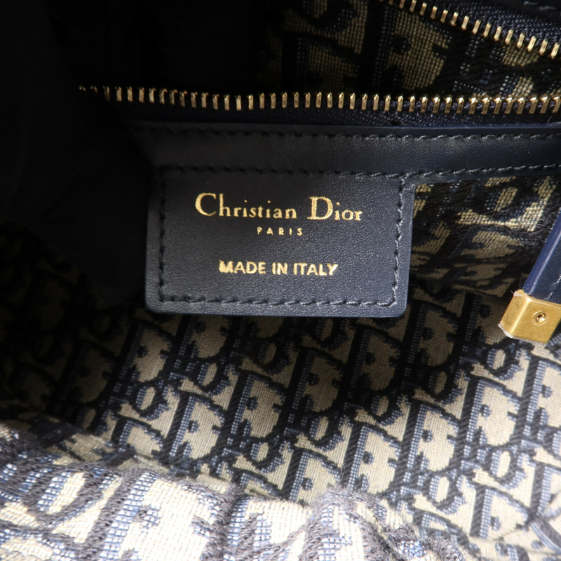 Dior 帆布/藤料Dioriviera Hat Basket手挽肩背兩用袋-5