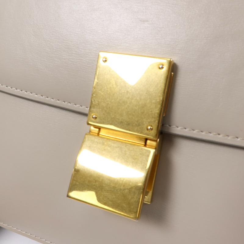 CELINE 牛皮皮革Box Medium肩背袋-6