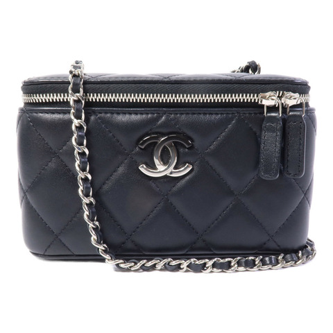 CHANEL 羊皮皮革Vanity Case鏈帶肩背袋