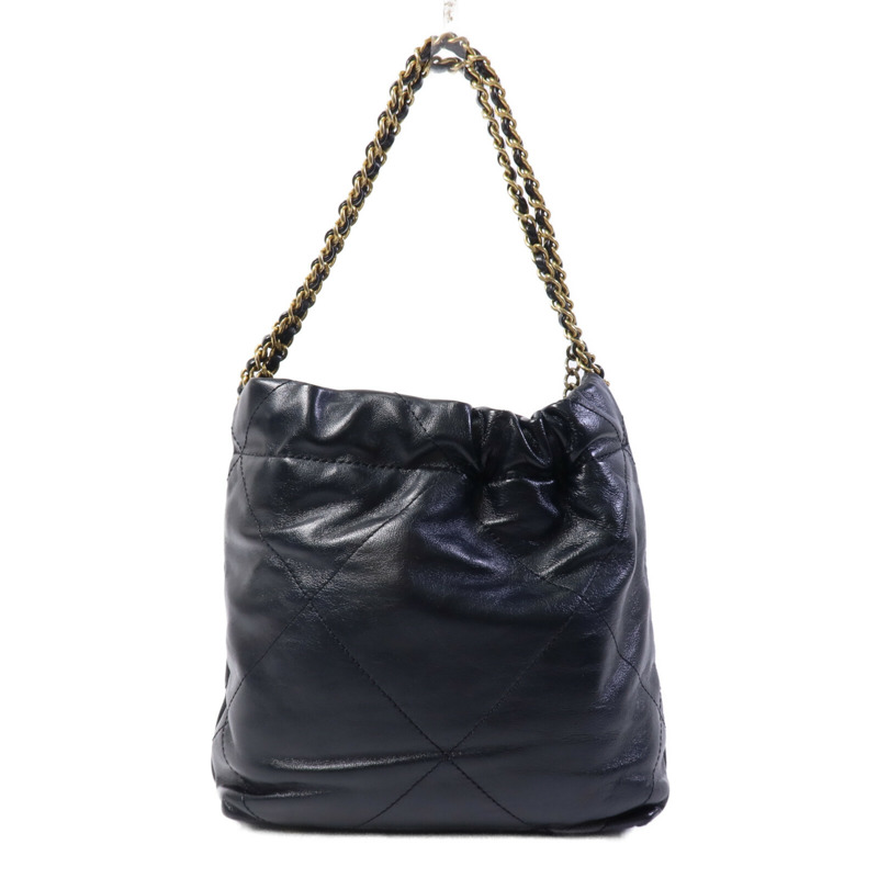 CHANEL 牛皮皮革C22 Mini金扣鏈帶肩背袋-1