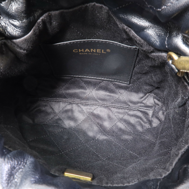 CHANEL 牛皮皮革C22 Mini金扣鏈帶肩背袋-4