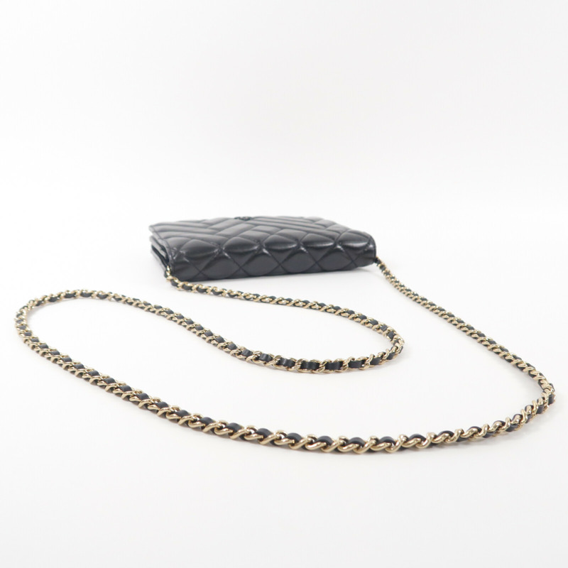 CHANEL 羊皮皮革WOC Wallet On Chain鏈帶肩背袋-8