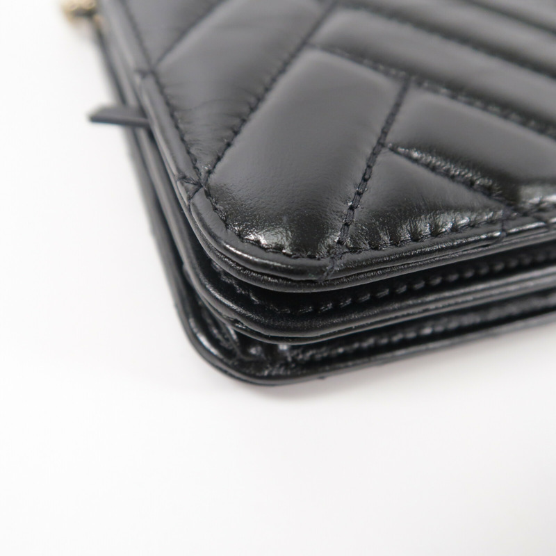 CHANEL 羊皮皮革WOC Wallet On Chain鏈帶肩背袋-9