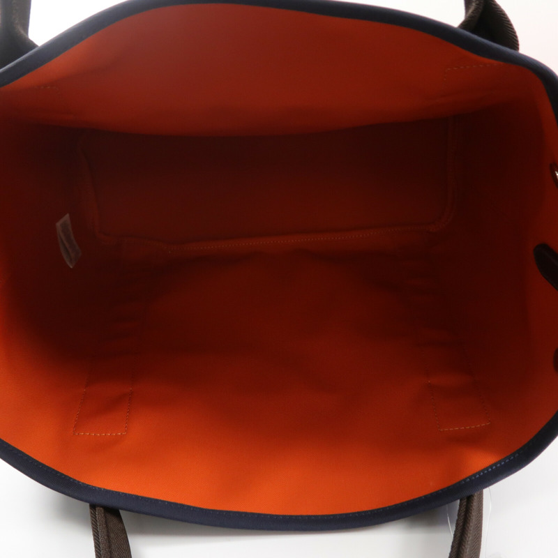 HERMES 帆布The Grooming Bag手挽肩背兩用袋Bleu France/Feu-4