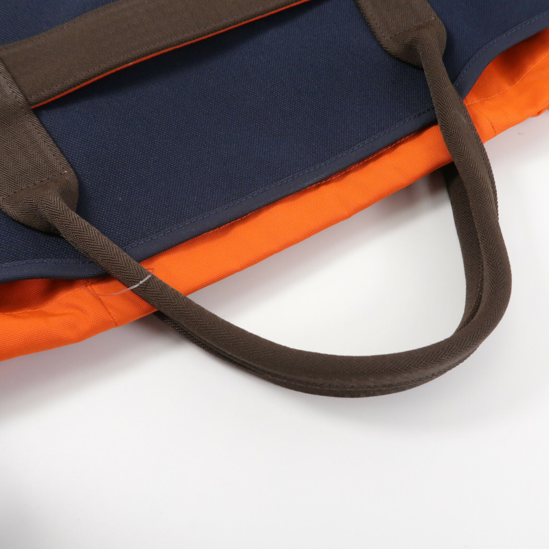 HERMES 帆布The Grooming Bag手挽肩背兩用袋Bleu France/Feu-9