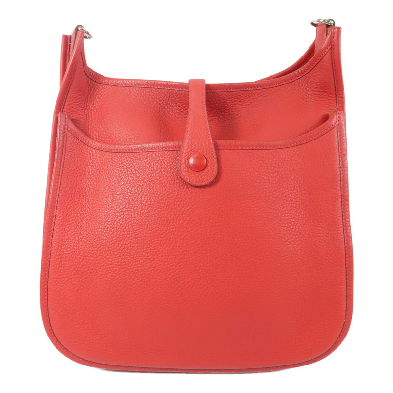 HERMES Clemence皮革Evelyne PM肩背袋Rouge Casaque-1