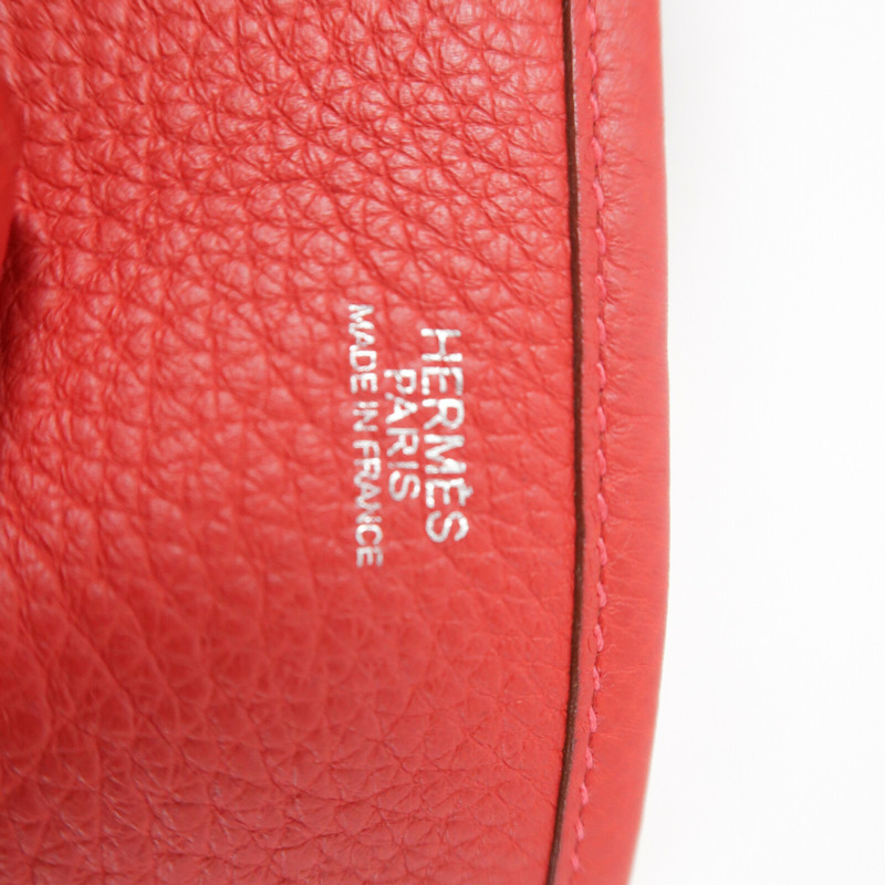 HERMES Clemence皮革Evelyne PM肩背袋Rouge Casaque-6