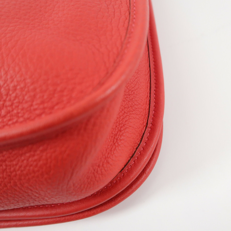 HERMES Clemence皮革Evelyne PM肩背袋Rouge Casaque-11