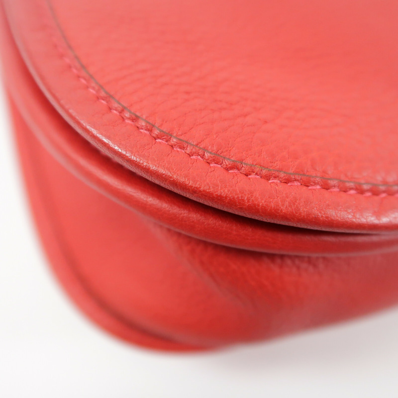 HERMES Clemence皮革Evelyne PM肩背袋Rouge Casaque-12