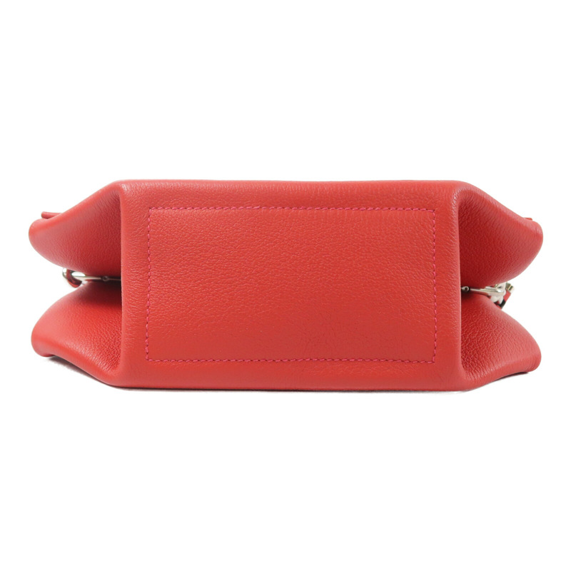 HERMES Evercolor皮革Opli 24肩背袋Rouge Casaque-3